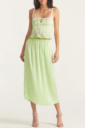 Aimee Midi Skirt - Lime - ONFEMME By Lindsey's Kloset