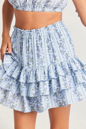 Bitsy Mini Skirt - Cerulean Blue - ONFEMME By Lindsey's Kloset