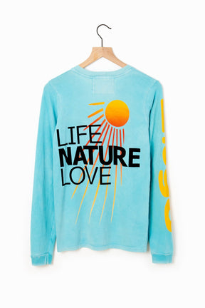 FREECITY Life Nature Love Long Sleeve Tee - Pool Blue - ONFEMME By Lindsey's Kloset