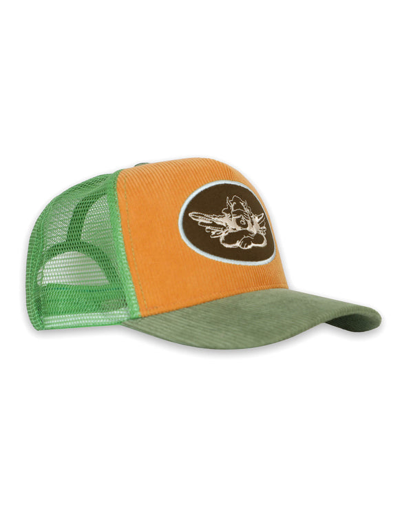 PUMPKIN CORDUROY TRUCKER HAT - ONFEMME By Lindsey's Kloset