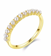 Pearl Skinny Band Ring - ONFEMME By Lindsey's Kloset