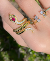 Ruby Double Snake Ring - ONFEMME By Lindsey's Kloset