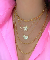 Gold Star Plate Necklace - ONFEMME By Lindsey's Kloset