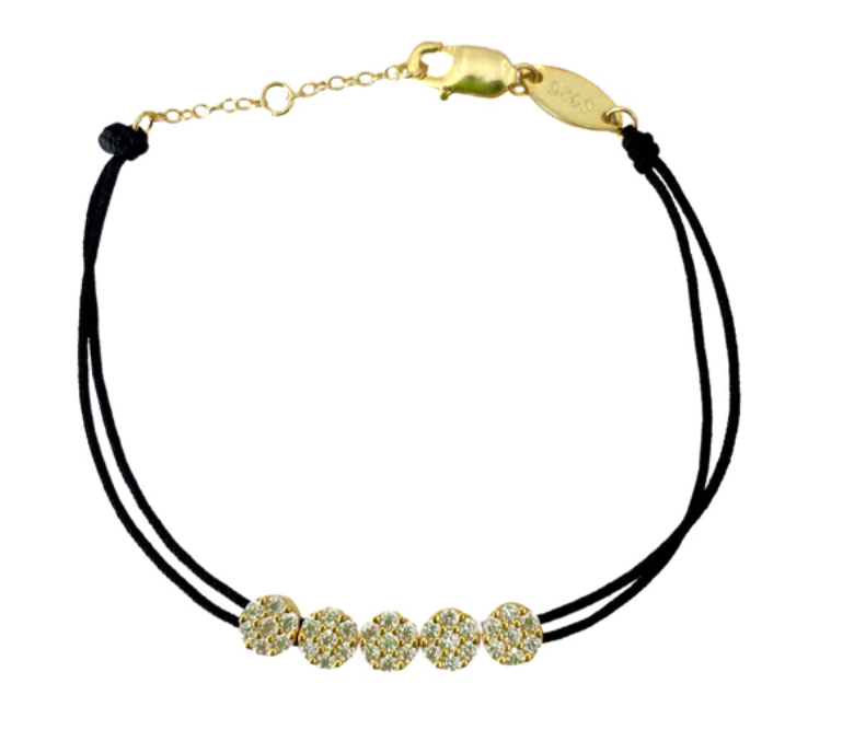 Disk String Bracelet - Black - ONFEMME By Lindsey's Kloset