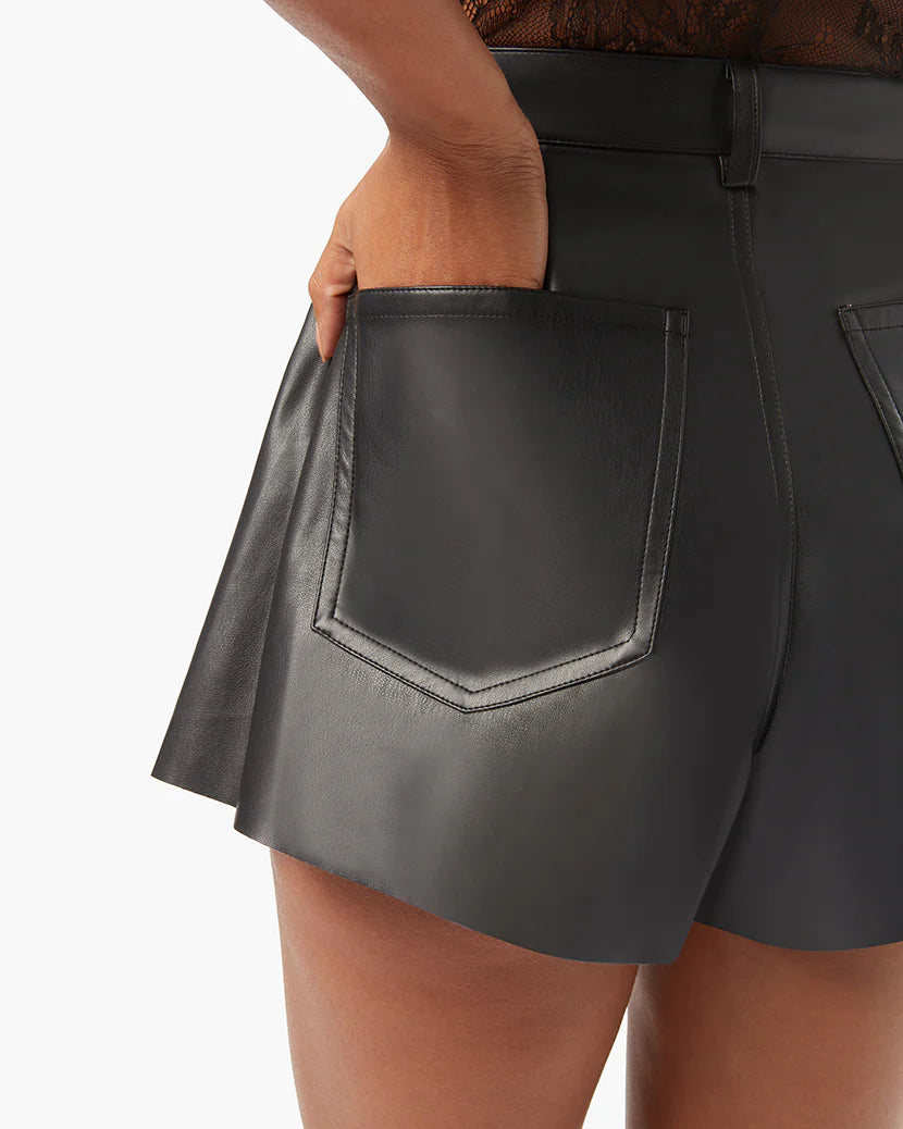 Vegan Leather Flare Bell Short - ONFEMME By Lindsey's Kloset