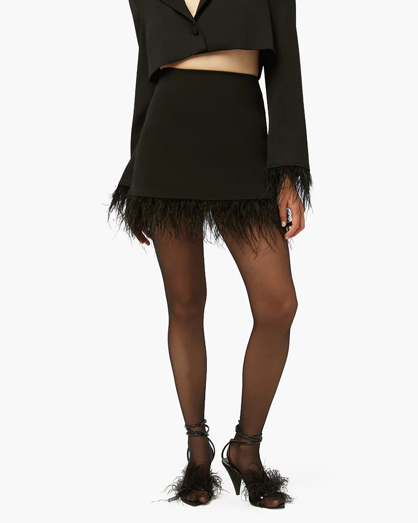 Feather Suiting Mini Skirt - ONFEMME By Lindsey's Kloset