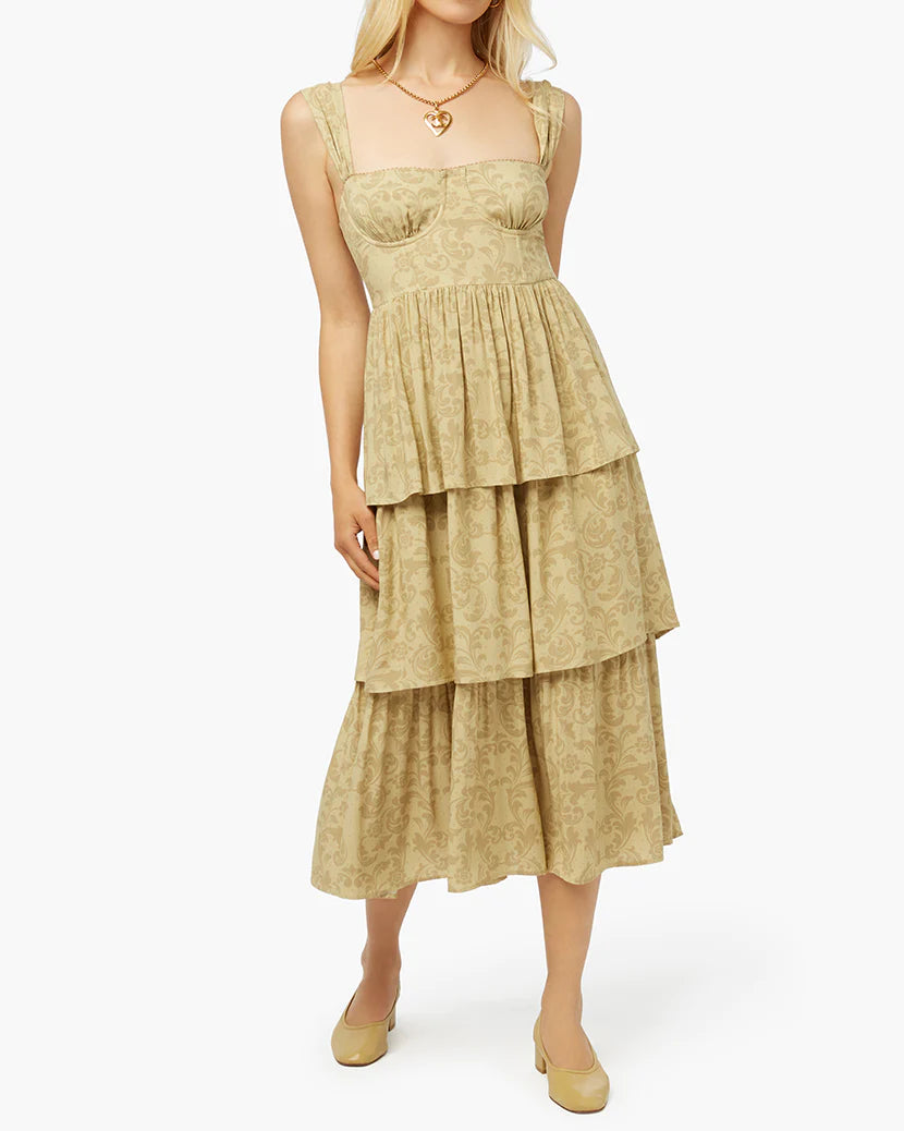 Corset Poplin Moody Baroque Maxi Dress - ONFEMME By Lindsey's Kloset