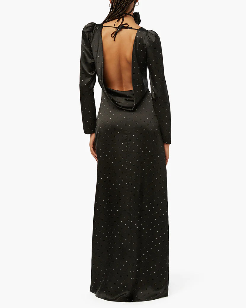 Cowl Back Mini Polka Dot Maxi Dress - ONFEMME By Lindsey's Kloset