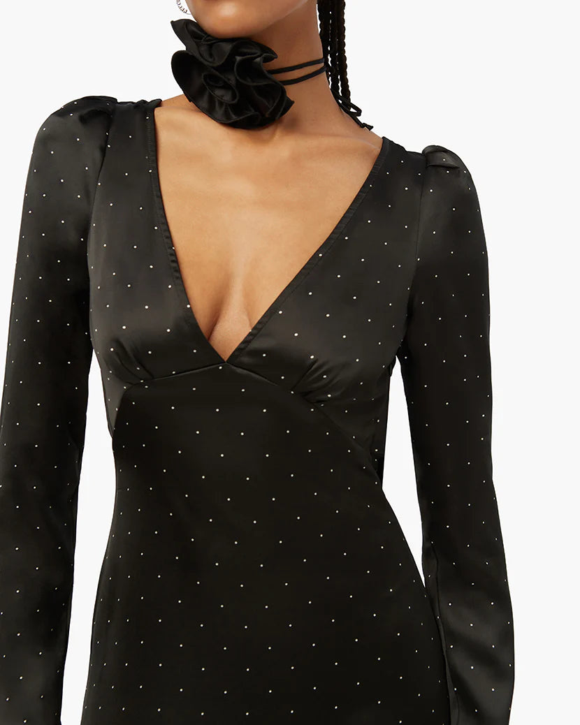 Cowl Back Mini Polka Dot Maxi Dress - ONFEMME By Lindsey's Kloset