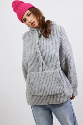 Fluffy Oversized Knit Hoodie - ONFEMME By Lindsey's Kloset