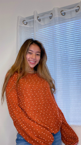 Burnt Orange Polka Dot Top - ONFEMME By Lindsey's Kloset