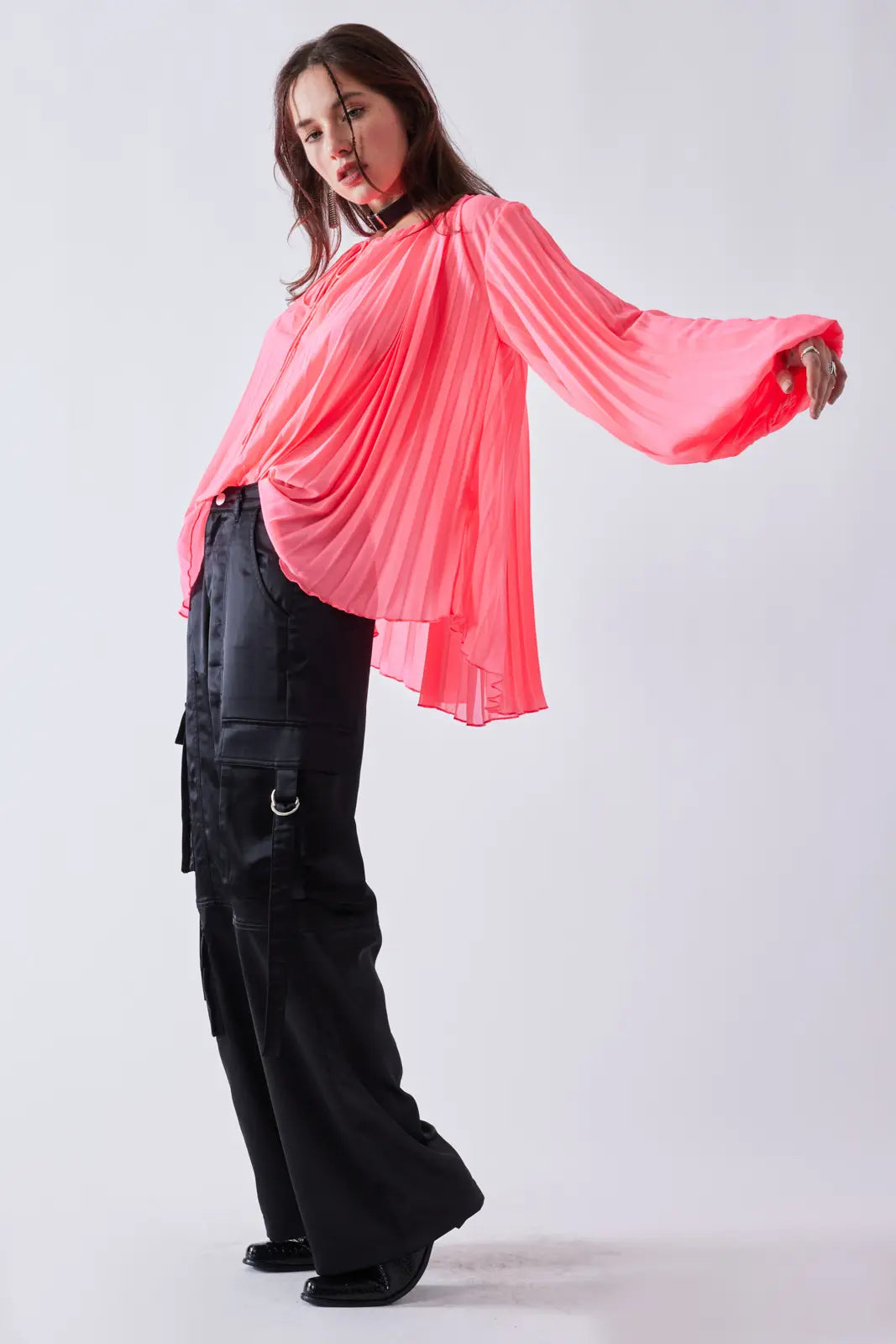 Licorice Satin Cargo Pant - ONFEMME By Lindsey's Kloset