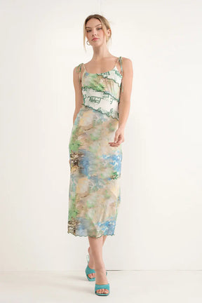 Van Gogh Your Way Mesh Midi Dress - ONFEMME By Lindsey's Kloset