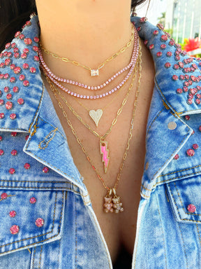 Pink Tennis Choker - ONFEMME By Lindsey's Kloset
