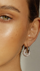 Pave Interlock Hoops - ONFEMME By Lindsey's Kloset