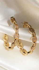 Pave Mariner Hoops - ONFEMME By Lindsey's Kloset