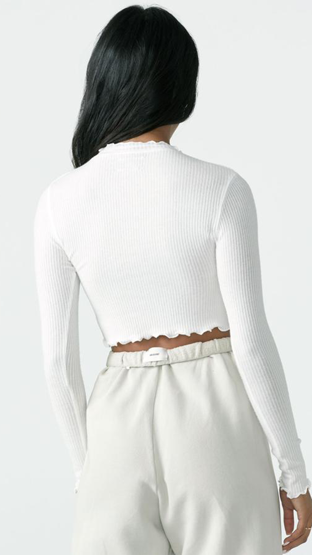 Scallop Crew Long Sleeve - ONFEMME By Lindsey's Kloset